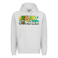 Dove Grey Hello Summer Premium Hoodie - CowhideDigitalArt