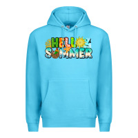 Ocean Blue Hello Summer Premium Hoodie - CowhideDigitalArt