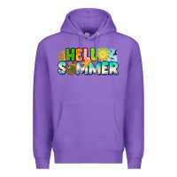 Purple Hello Summer Premium Hoodie - CowhideDigitalArt