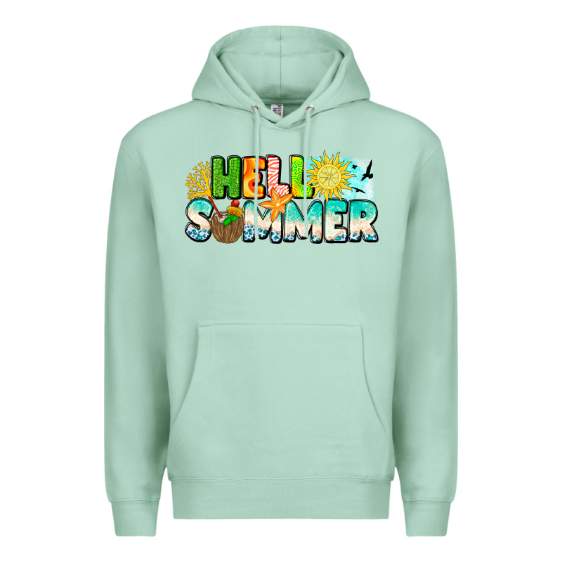 Hello Summer Premium Hoodie by CowhideDigitalArt | Teevron