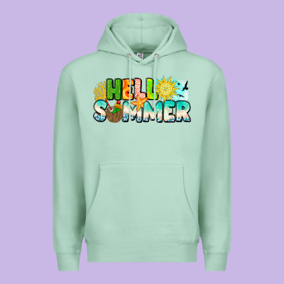 Hello Summer Premium Hoodie Designed By Cowhidedigitalart