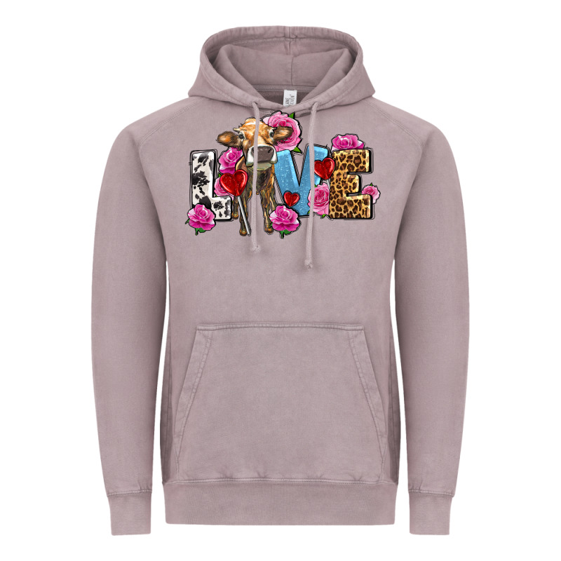 Love With Cow Olivia Vintage Hoodie by OliviaCreatesArt | Teevron