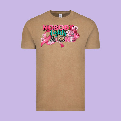 Nobody Fights Alone Cancer Awareness Vintage Tee Designed By Cowgirlartshop