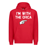 Red im with the orca costume halloween matching party Premium Hoodie - longCreatives