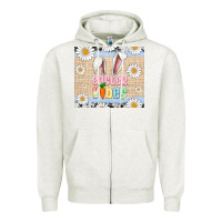 Oatmeal Heather easter vibes tumbler Zipper Hoodie - Artiststas