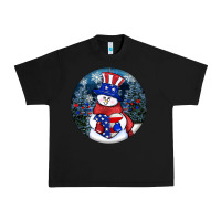 Black Patriotic snowman ornament 4th of july Urban Heavy Tee - HowdyJamesFarm