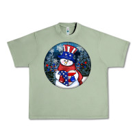 Oil Green Patriotic snowman ornament 4th of july Urban Heavy Tee - HowdyJamesFarm