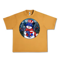 Peanut Butter Patriotic snowman ornament 4th of july Urban Heavy Tee - HowdyJamesFarm