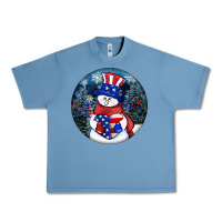 Pebble Blue Patriotic snowman ornament 4th of july Urban Heavy Tee - HowdyJamesFarm