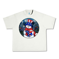 Pistachio Patriotic snowman ornament 4th of july Urban Heavy Tee - HowdyJamesFarm