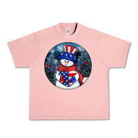 Salmon Patriotic snowman ornament 4th of july Urban Heavy Tee - HowdyJamesFarm