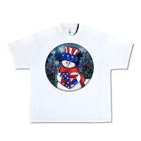White Patriotic snowman ornament 4th of july Urban Heavy Tee - HowdyJamesFarm