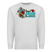 Dove Grey leave judgin to jesus Premium Sweatshirt - BarkalooDesign