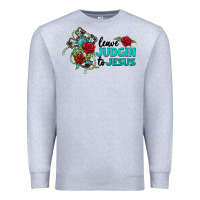 Heather Grey leave judgin to jesus Premium Sweatshirt - BarkalooDesign