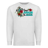 Oatmeal Heather leave judgin to jesus Premium Sweatshirt - BarkalooDesign