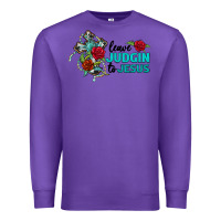 Purple leave judgin to jesus Premium Sweatshirt - BarkalooDesign
