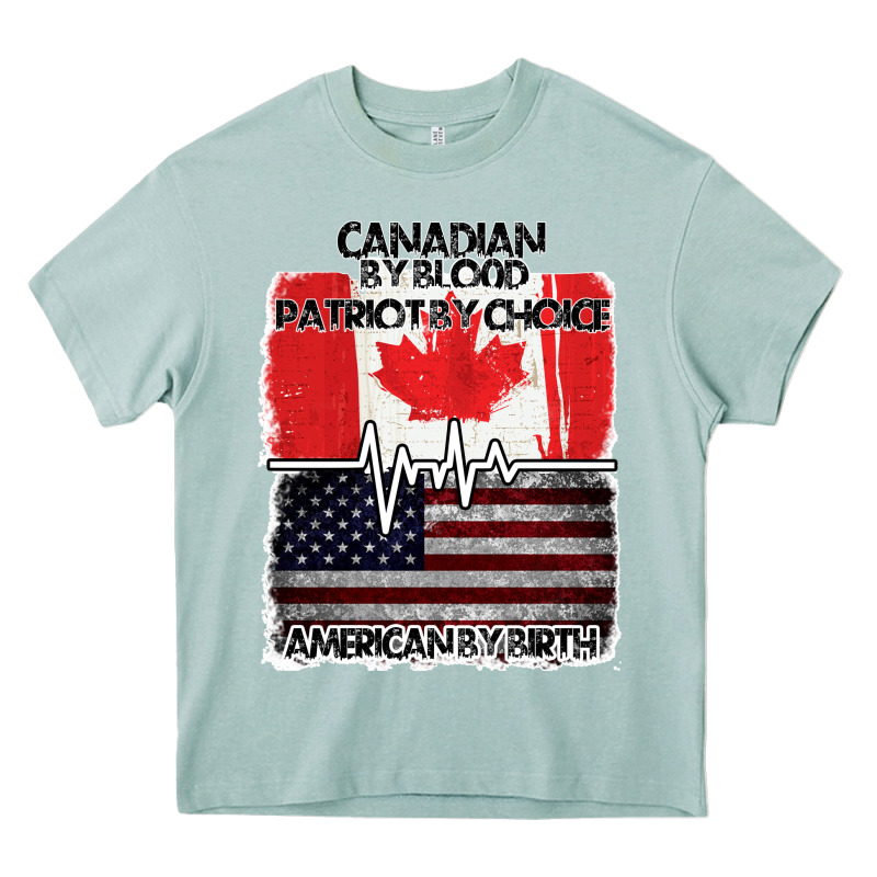 American By Birth Canadian By Blood Patriot By Choice Heavy Core Tee by Bettercallsaul | Teevron