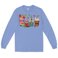 Colony Blue watermelon summer coffee cups Long Sleeve Tee - OliviaCreatesArt