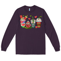 Plum watermelon summer coffee cups Long Sleeve Tee - OliviaCreatesArt