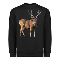 Black Mule Buck Deer Heavyweight Sweatshirt - LillyAllenDesigns
