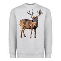 Heather Grey Mule Buck Deer Heavyweight Sweatshirt - LillyAllenDesigns