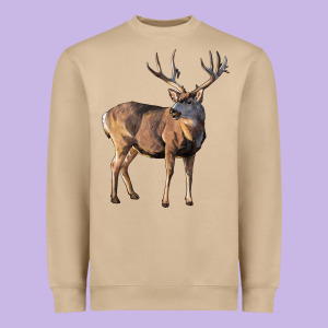 Mule Buck Deer Heavyweight Sweatshirt Designed By Lillyallendesigns