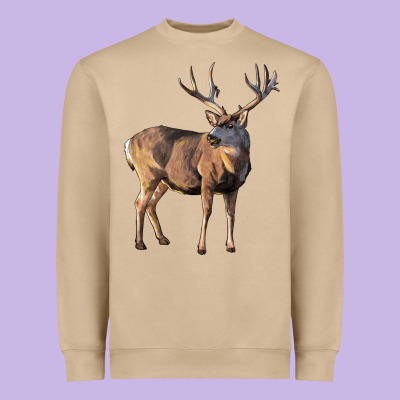 Mule Buck Deer Heavyweight Sweatshirt Designed By Lillyallendesigns