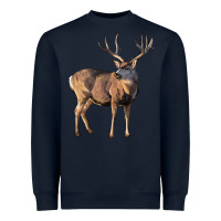 Navy Mule Buck Deer Heavyweight Sweatshirt - LillyAllenDesigns