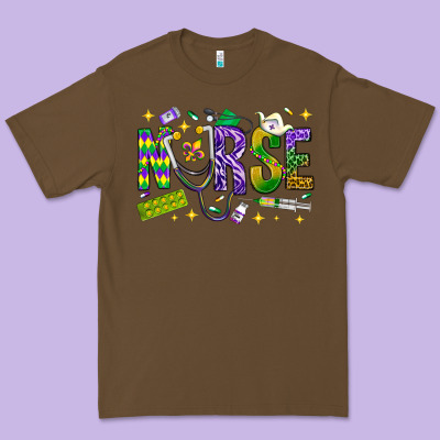 Mardi Gras Nurse Premium Tee Designed By Nancycooperartshop