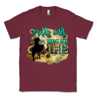 Burgundy Pretty girls walk like this Classic Tee - HowdyJamesFarm