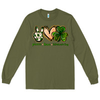 Army Green peace love st.patrick's day Long Sleeve Tee - Jasminsmagicworld