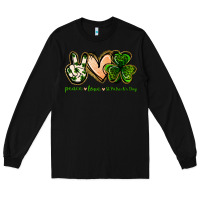 Black peace love st.patrick's day Long Sleeve Tee - Jasminsmagicworld