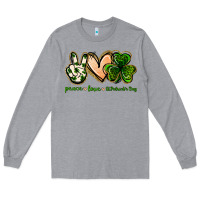 Heather Grey peace love st.patrick's day Long Sleeve Tee - Jasminsmagicworld