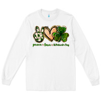 White peace love st.patrick's day Long Sleeve Tee - Jasminsmagicworld