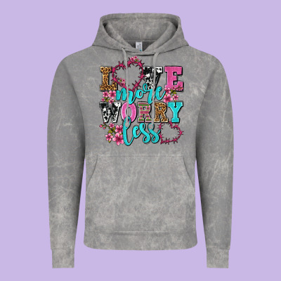 Love More Worry Less Olivia Vintage Hoodie Designed By Oliviacreatesart