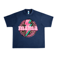 Navy Mama leopard background Mother's Day Urban Heavy Tee - CowGirlArtShop