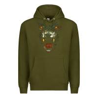 Army Green Werewolf Face Lycan Gothic Horror Occult Scary Halloween Premium Hoodie - longCreatives