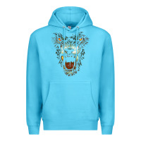 Ocean Blue Werewolf Face Lycan Gothic Horror Occult Scary Halloween Premium Hoodie - longCreatives