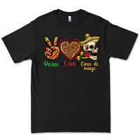 Black Peace Love Cinco De Mayo Premium Tee - texasbilliewilder