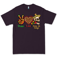 Plum Peace Love Cinco De Mayo Premium Tee - texasbilliewilder