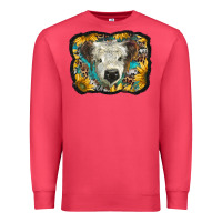 Cardinal white scottish calf with sunflowers western  background Premium Sweatshirt - BarkalooDesign