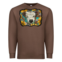 Chestnut white scottish calf with sunflowers western  background Premium Sweatshirt - BarkalooDesign