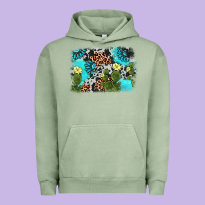 Cactus Gemstone Background Urban Hoodie Designed By Adodesignshop