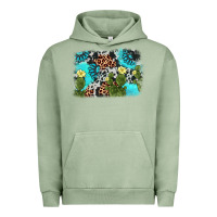Pigment Oil Green cactus gemstone background Urban Hoodie - AdoDesignShop