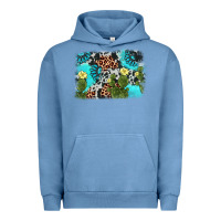 Pigment Pebble Blue cactus gemstone background Urban Hoodie - AdoDesignShop