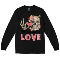 Black Skull all you need is love Long Sleeve Tee - FaDigitalArtStudio