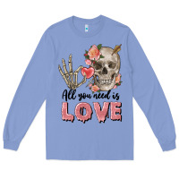 Skull All You Need Is Love Long Sleeve Tee | Teevron