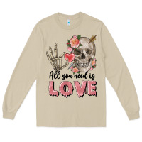 Mushroom Skull all you need is love Long Sleeve Tee - FaDigitalArtStudio
