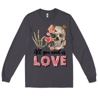 Smoke Skull all you need is love Long Sleeve Tee - FaDigitalArtStudio