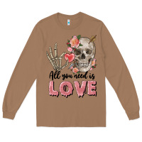 Toasted Coconut Skull all you need is love Long Sleeve Tee - FaDigitalArtStudio